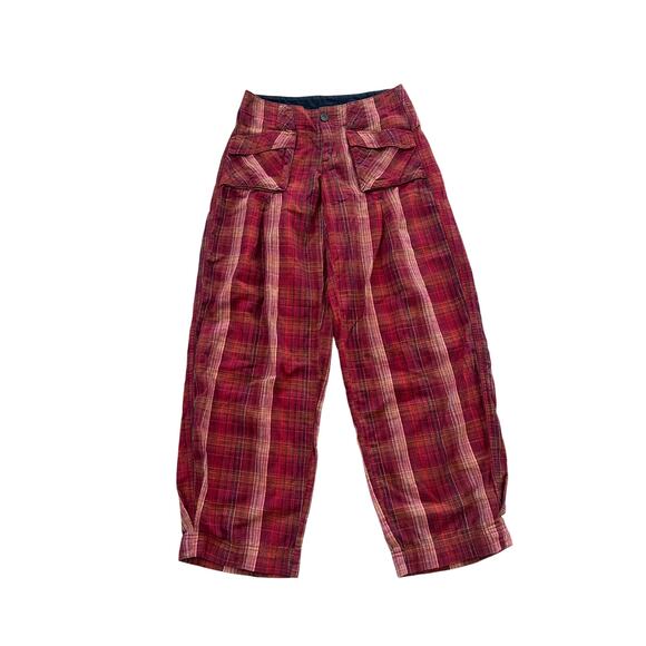 Free People Birch Plaid Wide Leg Pants Size 0 - Picture 3 of 5